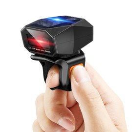 Eyoyo Barcode Scanner, Bluetooth QR Code Reader, Barcode Reader, 1D, 2D, QR Barcode Reader, Supports LCD Codes, Portable, Convenient, Mini, Ring Type, Ultra-Small, USB Wired/Bluetooth/2.4G Dongle,