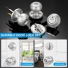 Plustool 4 Pack Exterior Door Lock Set, Satin Nickel Door