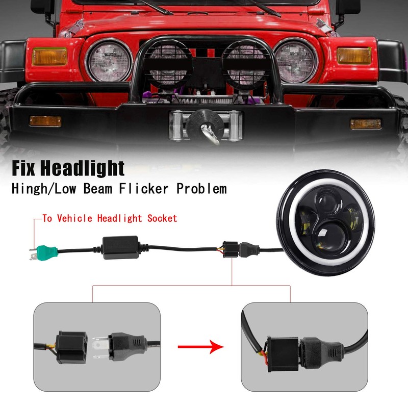 YEEGO DIRECT H4 HB2 9003 LED Headlight Decoder Anti-Flicker Harness