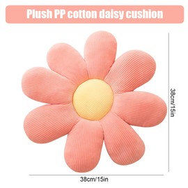 PORUPAEL 38cm Flower Pillow, Daisy Cushion, Flower Cushions For Kids, Cute Flower Pillows, Flower Sofa Pillows Flower Floor Pillow Seating Cushion Cute Flower Cushion Flower Seating Cushion (Pink)