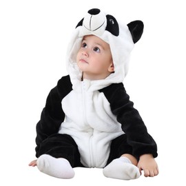 MICHLEY Unisex Baby Boy Girl Hooded Romper Winter Animal Cosplay Jumpsuit Outfit, Panda, 13-18months, Size 90