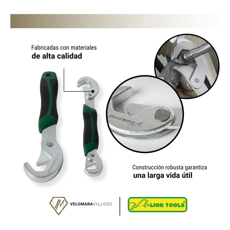 Llave Universal Ajustable Multiusos Doble 2 Pzas Profesional