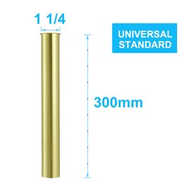 Brass Immersion Pipe 300 mm for Siphon, Keymark Extension Pipe 32 mm Drain, Adjustable Tube Odour Trap Bottle Siphon, Brushed Gold