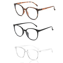 Exsbtay Pack of 3 Blue Light Filter Glasses, Protective Computer Glasses for Men and Women, Blue Light Blocking Glasses, UV Blocked, Reduce Eye Strain, Fashion for Men and Women, transparent