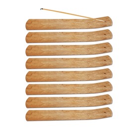 Pack of 8 Incense Sticks, Wooden Incense Cones Holder, Wooden Incense Burner, Ash Collector, Volcanic Ash Collector, Bamboo Incense Holder