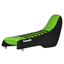 Enjoy Mfg 1989 KAWASAKI KDX 200 gripper seat cover  BLACK/GREEN/BL