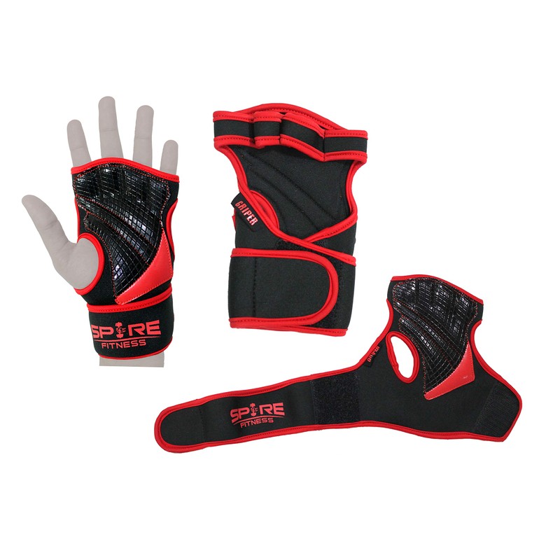 Spire Fitness Wrist support Open Workout Gloves for Bodybuilding, callisthenics,