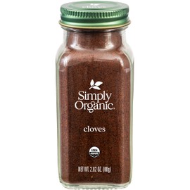 Simply Organic Ground Cloves 2.82 Ounce Jar, Pure Organic Ground Cloves, Kosher, Pungent Warm Aroma, Bittersweet & Spicy