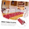 WOONEKY 1pc Christmas Table Cover Snowman Pattern Decorative Tablecloth Xmas