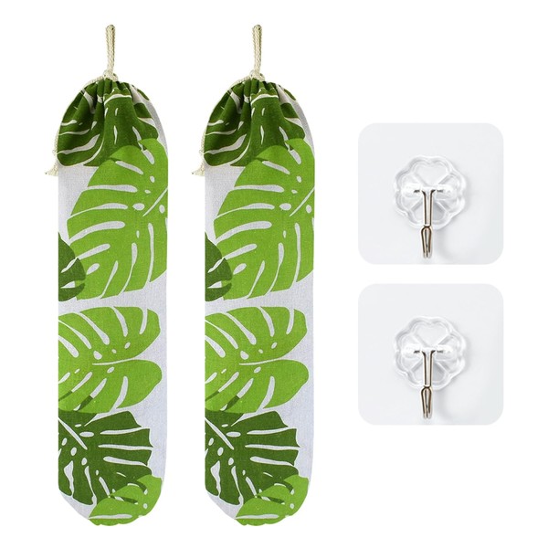 TYFGRT Pack of 2 Bin Bag Organisers, 2 Transparent Hooks,