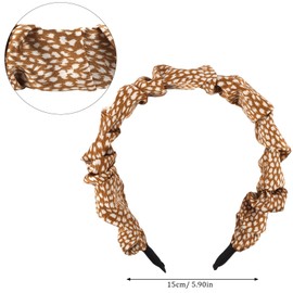 KEUKORZ Leopard Print Headbands for Women - 4Pcs Wide Knotted Leopard Fabric Soft Flower Hairbands Non-Slip - Fashion Women Hair Accessories for Adult Washing Face Makeup(4 Colors)