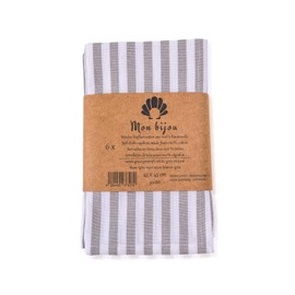 mon bijou® - 6 pleasantly soft fabric napkins, grey-white stripes, 100% cotton, 45 x 45 cm, napkins, ideal for weddings, holidays, Christmas, Easter, kitchen, dining table decoration