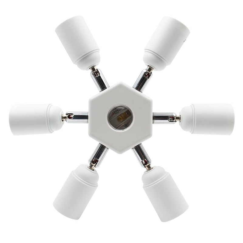 DiCUNO Light Socket Splitter 7 Way Adapter, 7 in 1