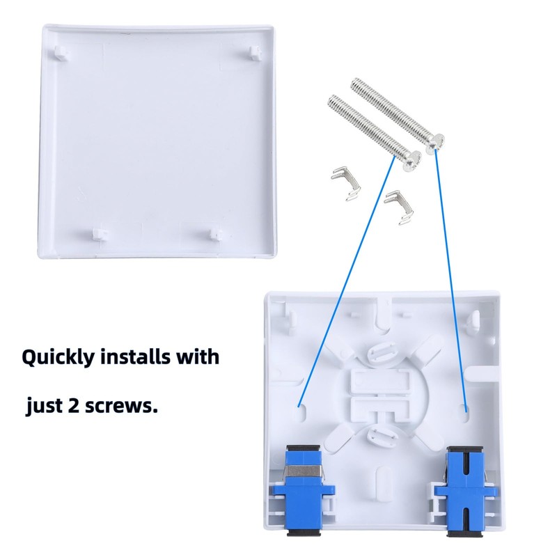 KETGUFF 2-Port Fiber Optic Terminal Junction Box, ABS Plastic, White,