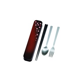 Tatsumiya Adult Cutlery Sakura Red Size: Approx. W 8.7 x D 1.7 x H 1.1 inches (22.2 x 4.4 x 2.9 x 3314