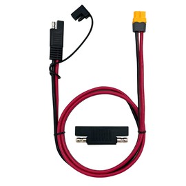 SAE to XT60 Connector Cord 12AWG Wire Extension Cable for Solar Generator Portable Power Station Solar Panel RC Battery Portable Power Station with SAE Polarity Reverse Black