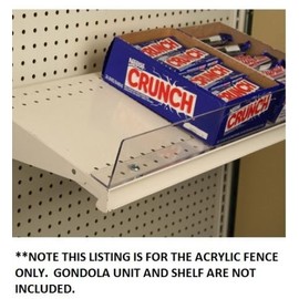 STORE FIXTURES DIRECT 3" H Acrylic Front Fence for Gondola or Wood Shelf with 1/4" Holes - Clear - 48" L - 10 Pack