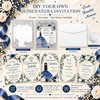 DORIS HOME 50Pcs Glitter Silver Butterfly Quinceanera Invitations, 5" x