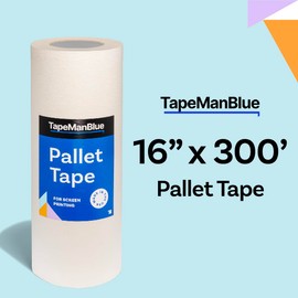 Pallet Tape for Screen Printing, 16 Inch x 300 Foot Roll, Made in USA, Heavy Duty Platen Masking Tape with Clean Removal to Protect Screen Printing Surfaces and Extend Pallet Life