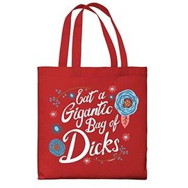 Travel Accessories Eat A Gigantic Bag Of D-cks Red Canvas Tote Bag