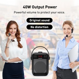 ZOWEETEK Wireless Voice Amplifier Handheld and Headset Microphones for Teachers, Voice Amplifier Microphone, Portable Megaphone Buletooth Speaker for Classroom, Meeting, Group outings, Party, Karaoke