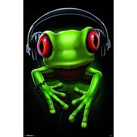 2014 LIQUID BLUE FROG ROCK HEADPHONES POSTER 22X34 NEW FACTORY SEALED FREE SHIP