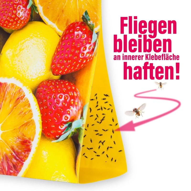 inseko Fruchtfliegen Falle I effektive Obstfliegenfalle I inkl. Fruchtfliegenköder und
