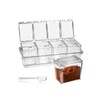 Faxco Clear Seasoning Box, 4 Pieces Seasoning Rack Spice Pots,
