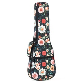 CLOUDMUSIC Ukulele Case Gig Bag Padded Backpack For Tenor 26" Inch(Tenor, Floral Happiness)