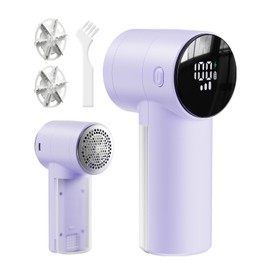 Rechargeable Fabric Shaver antime Electric Lint Remover Lint Shaver with Digital Display, Sweater Shaver with 6-Leaf Blades, 3 Speeds Defuzzer for Removing Fuzz from Clothes, Furniture, Blanket
