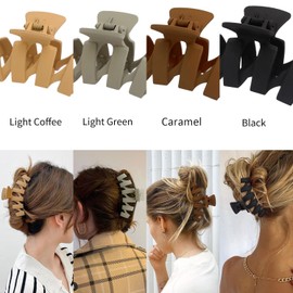 SuPoo Hair Clips Large Claw Clips 4.7" Matte Hair Claw Clips for Thick Hair Strong Hold Banana Hair Claw Jumbo Jaw Clips Cute Big Hair Clips for Women Hair Clamp Hair Accessories for Thin Hair