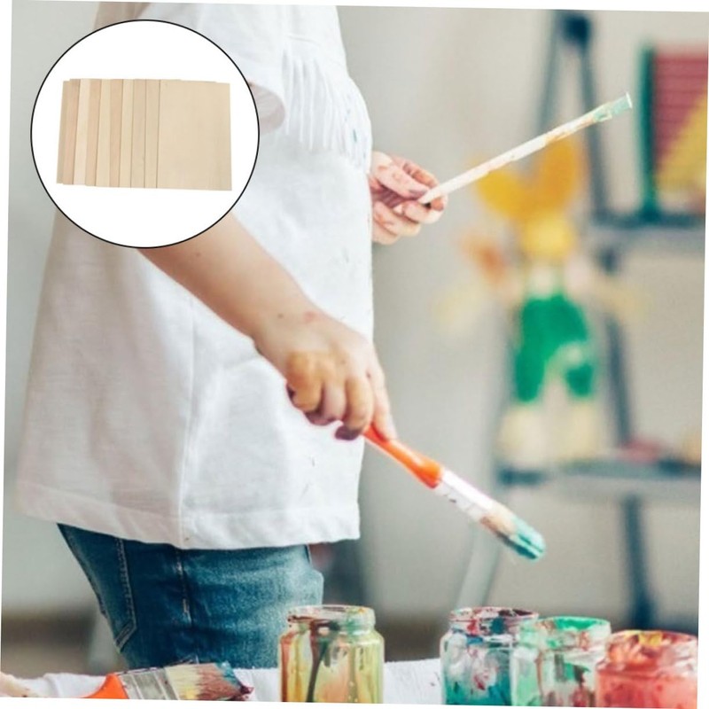 TEHAUX 20pcs Unfinished Basswood Planks for Crafts Projects Model Making