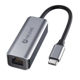 Ablewe Adaptador USB C a Ethernet, Gigabit Tipo C a RJ45 Thunderbolt 3 Aadaptador, LAN de Red 100/1000Mbps, Compatible con Macbook Pro 2020/2019/2018/2017,MacBook Air, Dell XPS, Galaxy S20