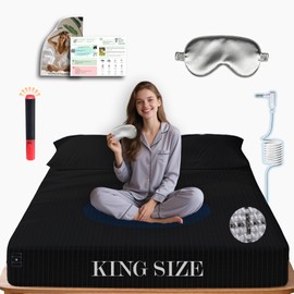 ALI KING Grounding Sheets - King Size, Soft Cotton with Silver Fiber, 15'' Deep Pocket Earth Grounding Fitted Bed Sheets for Improved Sleep (Black, King 76''*80''*15'')