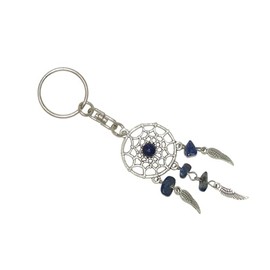 Jeannieparnell N391 - Dream Catcher & Sodalite Gemstone Bead Charm Keyring Hanging Protection & Good Luck