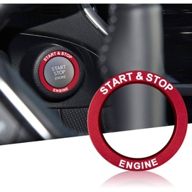 Toyota / Daihatsu / Daihatsu Compatible Engine Start Starter Ring, Aluminum Cover, Interior Decoration, Dustproof, Special Design for Vehicles, Easy Installation (Red)