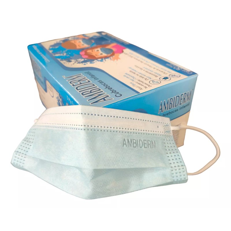 AMBIDERM KIDS Cubre Boca Para Niños Ambiderm Colores Sin Diseños