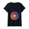 Womens Degu Spiral Gradient Graphic V-Neck T-Shirt