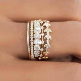 Gold Rings for Women Non Tarnish Gold Plated Rings That Don't Tarnish Dainty Stackable Cubic Zirconia Rings Engagement Rings Non Tarnish Statement Wedding Bands Jewelry Gifts