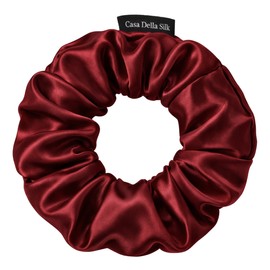 Casa Della Silk Grande Mulberry Silk Scrunchies x3 – Large – Bordeaux Red