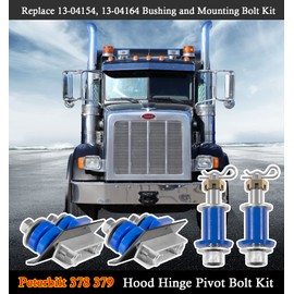 Replacement for Peterbilt 377 378 379 Hood Bolt Bushing Kit, Lower Hood Hinge Maintenance Parts Replace 13-04154 13-04164