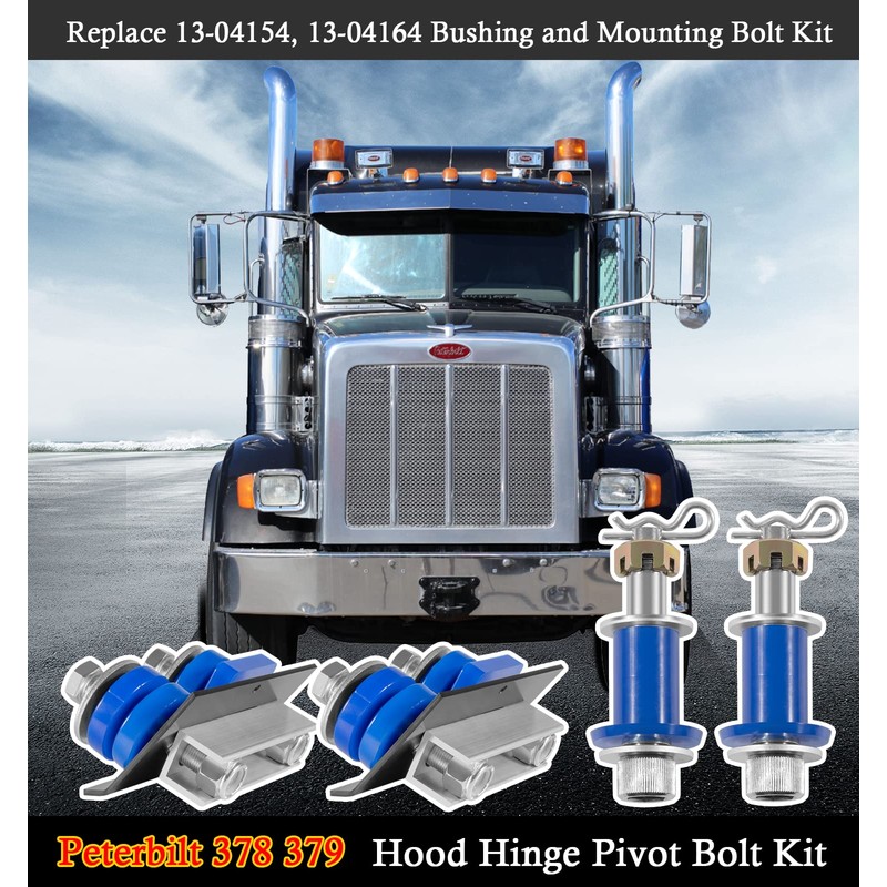Replacement for Peterbilt 377 378 379 Hood Bolt Bushing Kit,