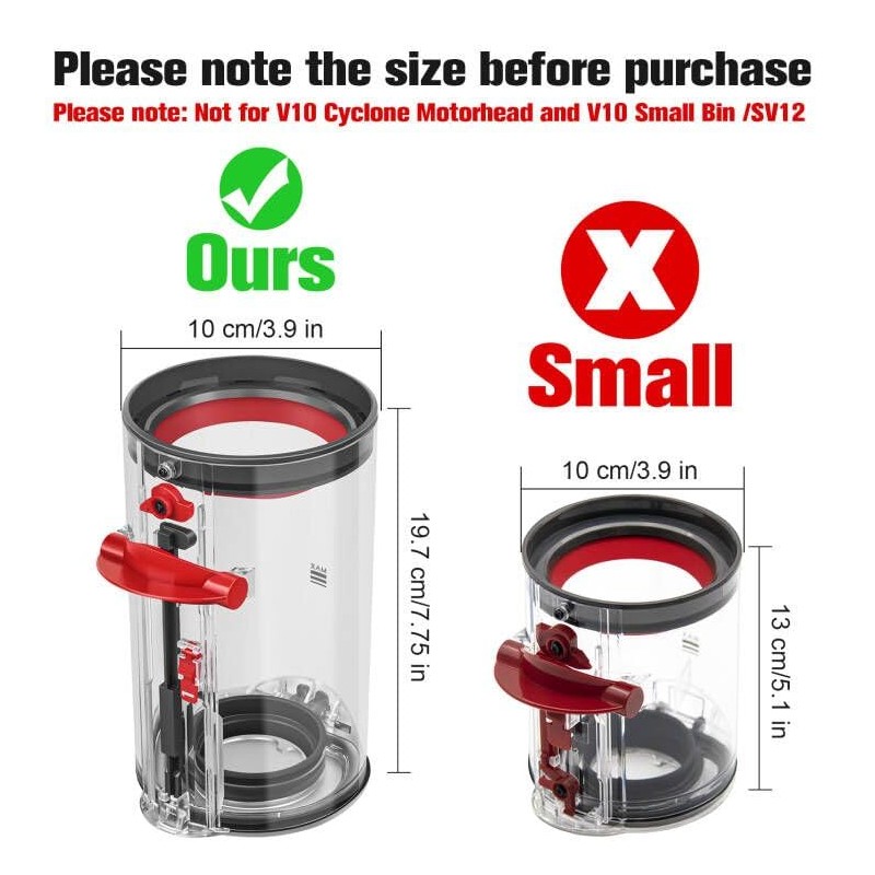 V10 Replacement Dust Bin for Dyson V10 SV13 SV27 Canister