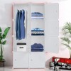 4-Tier Closet Storage Cabinet - White, 8-Cube, Hanging Rod &