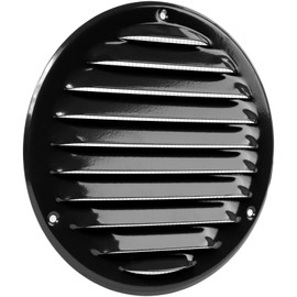 Vent Systems 5" Inch Scratch Resistant Black Soffit Vent Cover - 10 Pack - Metal Round Air Grill Cover with Built-in Mesh and Louvers - HVAC Vents for Bathroom, Home Office, Kitchen - Indoor & Outdoor
