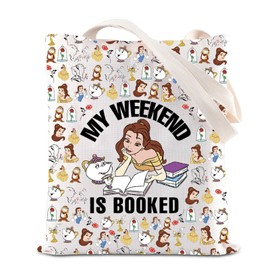 Princess Belle's Book Shop Gift My Weekend Is Booked Tote Bag Magic Kingdom Gift Princess Belle Lover Handle Bag (IS BOOKED CA)
