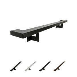 Urban Contemporary Aluminum Complete Handrail Grab Bar Set, Brackets Included, Powder Coated Finish (Black, 3 Foot Handrail)
