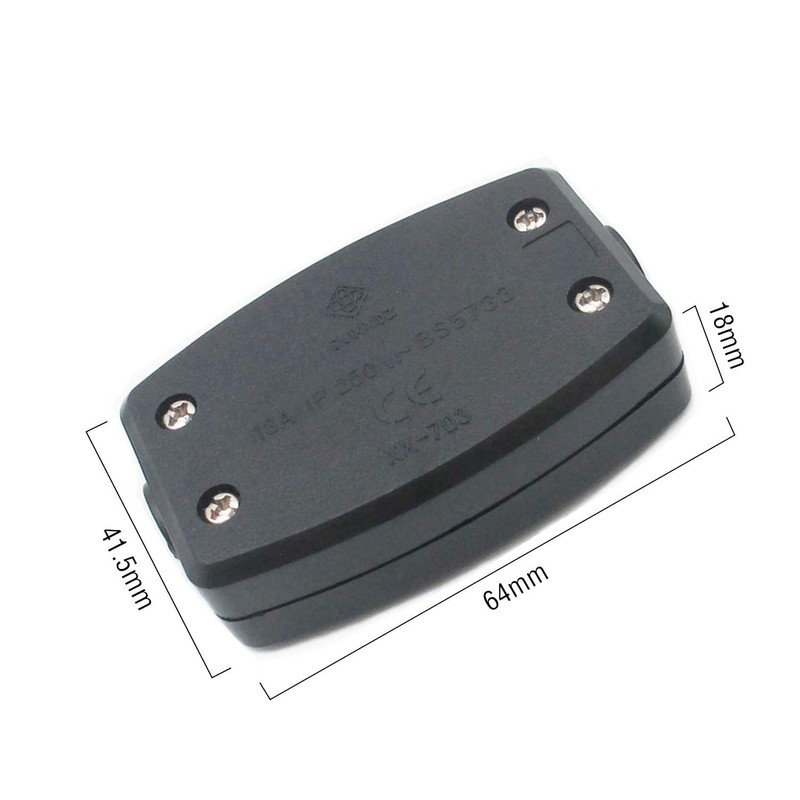 2 Pack 3-Terminal Electrical Junction Box, Flex Connector for Outdoor