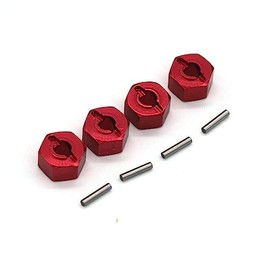 RWLZLB Upgrade Aluminum Alloy Spare Parts Full Set RC Car Accessories Fitting for Hyper Go H16BM H16GT H16DR MJX 1/16 JC16EP Brushless High Speed Trucks (RED,16440 Hexagonal Coupler)
