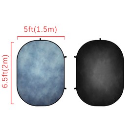 Kate 5x6.5ft(1.5x2m) Collapsible Backdrop Blue Black Pop up Backgrounds Folding Photography Backdrops Photoshoot Prop